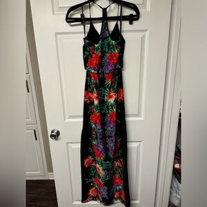 Floral maxi dress with slit